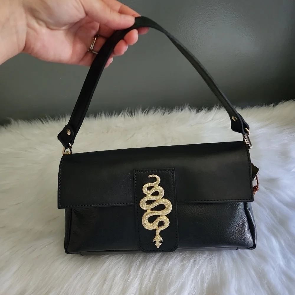 *NWT* House of Harlow 1960 Leather Gold Snake Purse - Picture 2 of 8